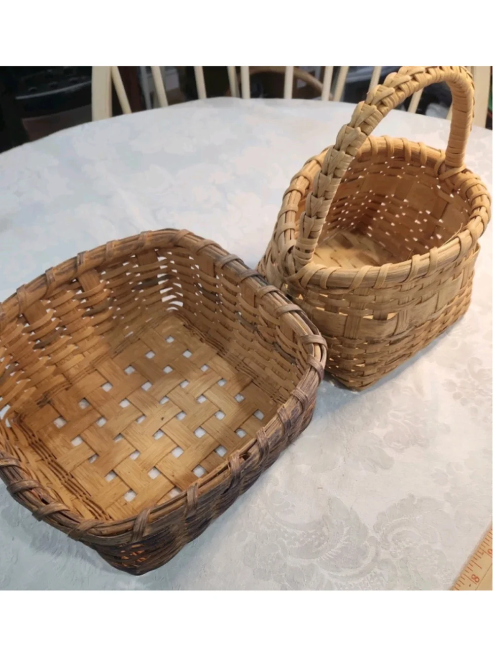 2 Split Wood Baskets, Farmhouse Decor